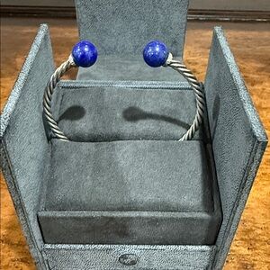 David Yurman Silver and Blue Bracelet
